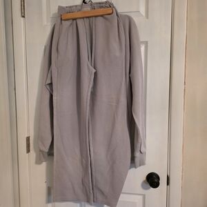 Comfort Colors Gray Wide Leg 2 Piece Waffle Long Sleeve And Pants. Size Small